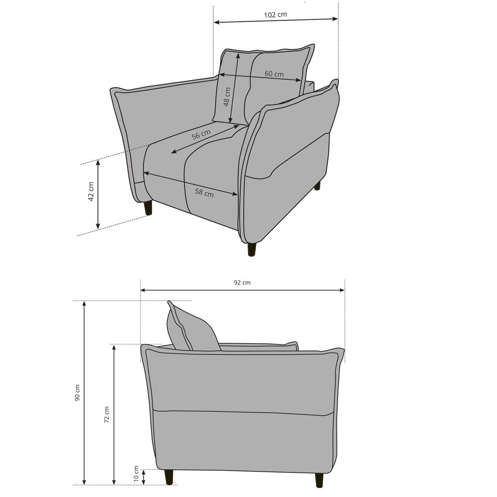 Fotelis KABELO | ŠVIESIAI PILKA - Image 4