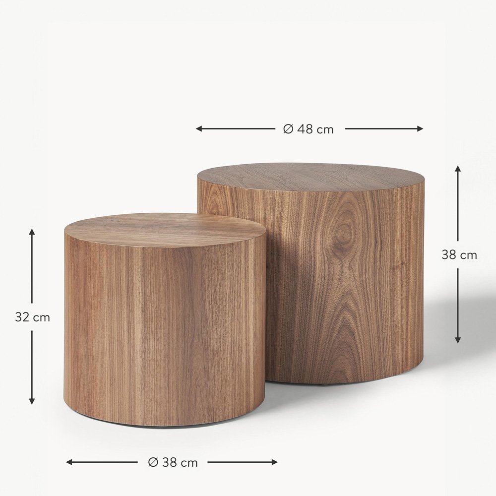 Mediniai kavos staliukai DINO | MEDŽIO TAMSI | 2 vnt. - Image 9