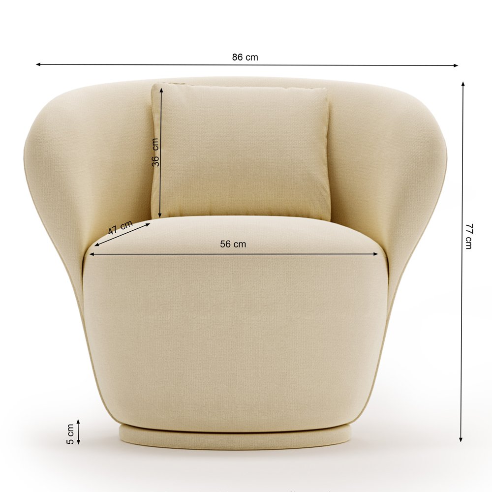 Fotelis AURORA | KREMINĖ - Image 6